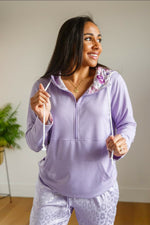 Audre Half Zip Hoodie by Shirley & Stone  |  Lavender